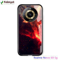 เคสสำหรับ Realme 11 5G Realme Narzo 60 5G เคสดวงดาวบนท้องฟ้าอวกาศกาแลคซีแสงออโรร่าฝาหลังกระจกเทมเปอร์