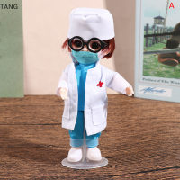 TANG ตุ๊กตาสยามเสื้อผ้าสีขาว Angel Doctor เสื้อผ้าป้องกันพยาบาล17ซม.ตุ๊กตาของเล่น