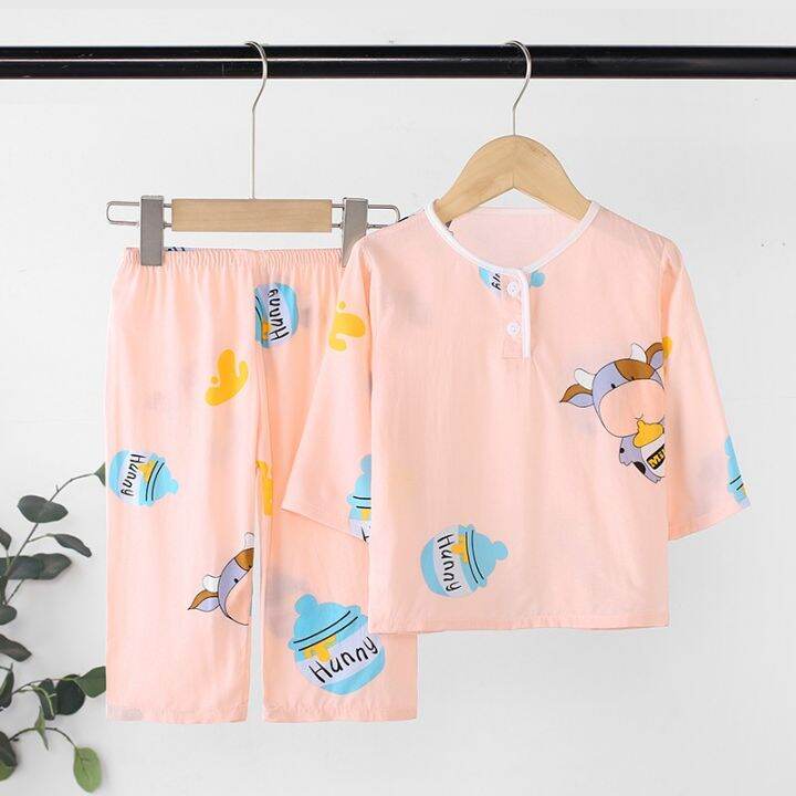 clearance-sale-childrens-printed-pajamas-for-1-5-years-old-comfortable-and-comfortable-long-sleeved-pajamas-set