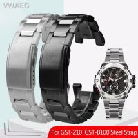 ✔สายรัดข้อมือสแตนเลสสตีลสำหรับ Casio ซีรีส์ GST GST-B100/410/W100/S110 GST-210 GST-W300