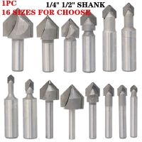 1pc 1/4－1/2－ก้าน 90 องศา V Groove Wood Router Bit 6.35mm / 12.7mm Shank แกะสลัก－งานไม้－เครื่องมือ Miter Groove Bit