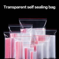 100pcs/pack Resealable Zip Lock Bags Self Seal Clear Plastic Poly Bag Food Storage Package Reclosable Vacuum Fresh Bag