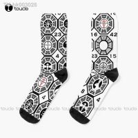 ❦○ Lost Dharma Stations With The Numbers Socks BlackSocks Men Christmas New Year Thanksgiving Day Gift Custom Hd High Quality