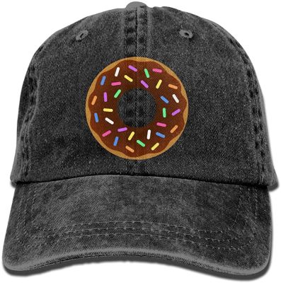 Adults Donut Chocolate Sprinkles Adjustable Casual Cool Baseball Cap Retro Cowboy Hat Cotton Dyed Caps