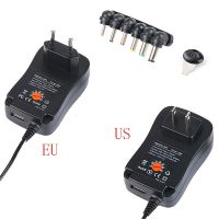 Universal 30W US/EU Power Adapter DC 3V 4.5V 5V 6V 7.5V 9V 12V DC Charger Converter 5V 1.2A USB Port With 6 Pcs jack