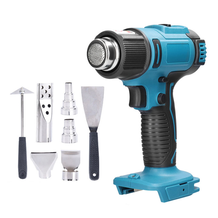 cordless-handheld-hot-air-machine-lithium-rechargeable-heating-equipment-temperatures-adjustable-power-tool-with-5-nozzles-2-scrapers-compatible-with-makita-18v-lithium-b-attery