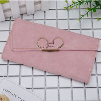cartoon mickey wallet girl folding coin bag women long wallet ladies frosted coin purse card bag clutch package purse