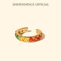 Shependence ต่างหูหนีบคริสตัลสีรุ้ง (Crystal Rainbow Ear Cuff)