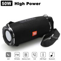 50W Subwoofer Wireless Waterproof Column Portable Bluetooth Speaker HiFi Stereo Card Soundbox Outdoor High Volume Radio Audio