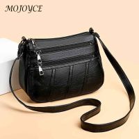 ZZOOI PU Leather Women Shoulder Bag Fashion Simple Solid Messenger Crossbody Bags Multi-pocket Mommy Bag Ladies Sac Zipper Handbags