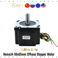 NEMA 34 4ตะกั่ว2เฟสไฮบริด Stepper มอเตอร์86hs65 2.8Nm 3A เส้นผ่าศูนย์กลาง14มิลลิเมตร Nema34ก้าวเครื่องยนต์65มิลลิเมตรสำหรับเครื่องแกะสลัก CNC