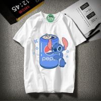 CODDian Zhen Pepsi Cola Stitch Joint Merchandise Clothes Spring Men Student t-Shirt Short-Sleeved Couple Top Trendy