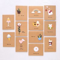 6/12pc 3D Creative Greeting Cards With Envelope Thank You For your Best Wishes Gift Fold Card For Thanksgiving Birthday New Year Greeting Cards