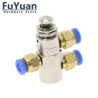 TV-4P Exhaust valve 2 Position 5 Way ON/OFF M5 Thread Push button Switch Air Pneumatic Mechanical Valve w Fiittings