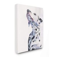 Stupell Industries Dalmatian สุนัขสัตว์เลี้ยงสัตว์ศิลปะจิตรกรรมผ้าใบติดผนังสีน้ำ,16X20,หลายสี