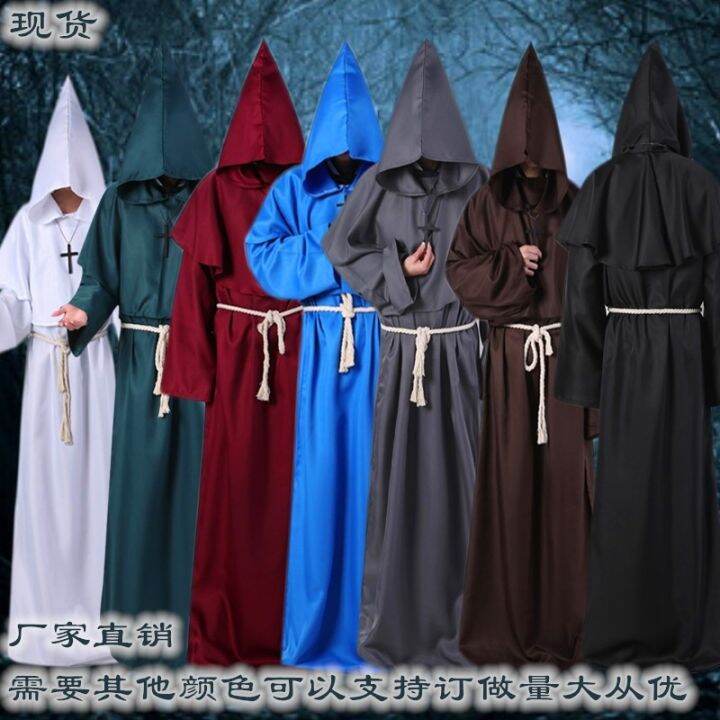Halloween cosplay Clothing Ancient Costume Medieval Monk Robe Monk