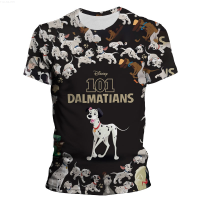 Summer new mens and womens T-shirts summer short-sleeved cartoon T-shirts childrens Disney 101 Dalmatia 3D printing mens T-shirts {in store}