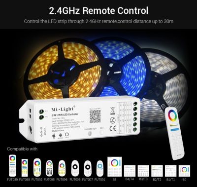 Yingke Milight Yl5 5 In 1ตัวควบคุม Wifi Led Amazon Alexa เสียงรีโมทแอปโทรศัพท์สำหรับ Rgb Rgbw Rgb Cct เดี่ยวสีแอลอีดีแถบไฟ