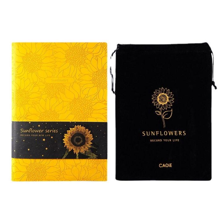 a5-thickened-sunflower-cover-notepad-leather-soft-surface-simple-student-hand-account-notebook-business-office-meeting-supplies