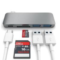 USB C HUB 5 IN 1 Type C อะแดปเตอร์ประเภท C ชาร์จพอร์ต, 2 USB 3.0 พอร์ต SD/Micro การ์ดรีดเดอร์ SD สำหรับ MacBook Pro/กูเกิ้ลโครมบุ๊คและอีกมากมายประเภท C