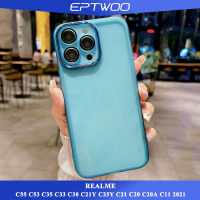 EPTWOO สำหรับ OPPO REALME C55 C53 C35 C33 C30 C21Y C25Y C12 C25 C25S C15 C21 C20 C20A C11 2021 5 5S 5I 6I เคสโทรศัพท์ในตัวเต็มเลนส์ป้องกันกล้องกันกระแทกคริสตัลใสใสนุ่ม TPU ฝาหลัง XLE-02