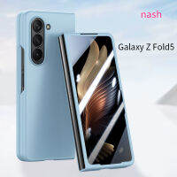 สำหรับ Samsung Galaxy Z Fold5การป้องกันเลนส์ไม่ติดลายนิ้วมือหนังเป็นมิตรกับผิวที่มีเคสโทรศัพท์กันกระแทกฟิล์มกันรอยกันกระแทกระดับ HD