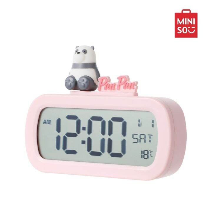 Miniso นาฬิกาปลุก We Bare Bears Collection 5.0 Alarm Clock Panda Pink