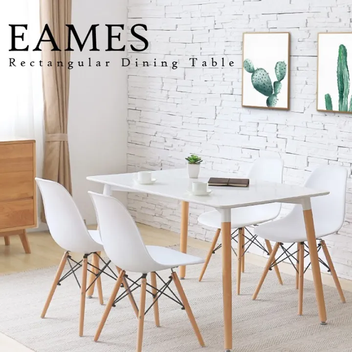 Pristine Nordic Eames Style Rectangular, Eames Dining Table And Chairs