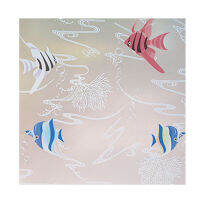 {Ready Stock}45X100Cm Dolphin Fish PVC ฟิล์มกระจกหน้าต่างสติกเกอร์แรเงาตกแต่งบ้าน