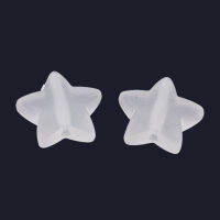 100pc Transparent Frosted Acrylic Beads Star Clear 13x14x5mm Hole: 1.5mm