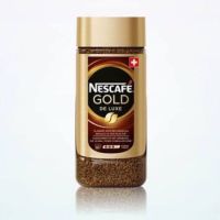 Nescafe Gold Deluxe 200g. กาแฟรสละมุน และกลิ่นหอมเข้มข้น ผลิตแบบใช้ความเย็นจัดที่ช่วยรักษารสชาติและกลิ่นหอมของกาแฟคั่ว