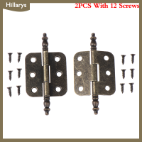 [Hillarys] 2pcs Antique Bronze CROWN HEAD บานพับ6หลุมสำหรับฮาร์ดแวร์เฟอร์นิเจอร์ตู้