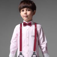 DiBanGu Lovely Children Soild Suspenders With Bowtie Set Polyester Butterfly Kids Y-Back Braces Belt Bow Tie Adjustable BH-0018 Boys Clothing