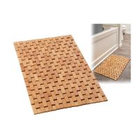 〖Cozyroom shop〗 Natural Bamboo Wood Bath Mat  Bathroom Sauna Spa Bathtub Kitchen Accessories Foldbale Bamboo Bath shower Mat with Non Slip