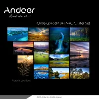 Andoer 67Mm UV + CPL + Close-Up + 4ดาว + 8จุดกรอง Circular ชุดฟิลเตอร์วงกลมตัวกรองโพลาไรซ์ปิดแมโคร-8จุดพร้อมกระเป๋าสำหรับ Nikon แคนอนเพนแทกซ์ Sony DSLR กล้อง