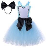 Alice In Wonderland Costumes For Girls Kids Carnival Halloween Fancy Dress Lolita Tutu Outfits Disney Princess Clothes With Bow