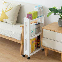 3-Tier Kitchen Storage Rack Bracket Shelf Slim Tower Movable ชั้นวางของในที่แคบ อเนกประสงค์ 3 ชั้น ขนาด 13.8x40x65 CM.