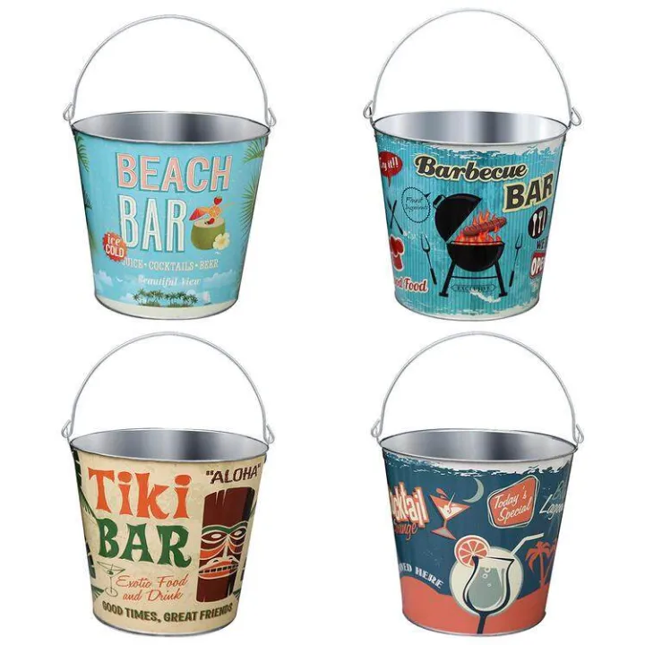 Ice Bucket for Freezer 5 L Steel Oval Party Beverage Drink Beer Bucket