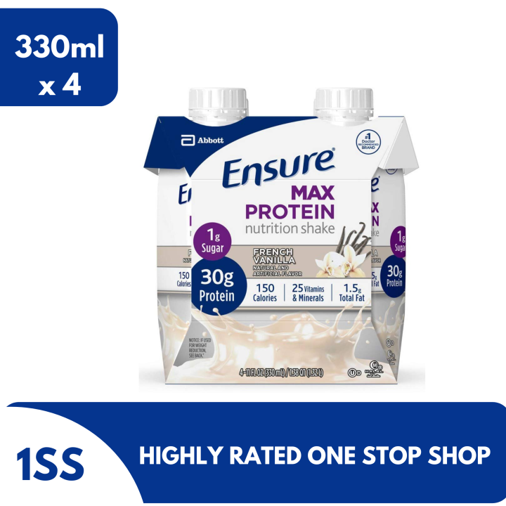 Ensure Max Protein Nutrition Shake French Vanilla, 330ml set of 4