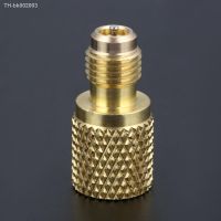 ㍿♛ A/C R134a Brass Straight Fitting Adapter 1/4 Male To 1/2 Female W / Valve Core Connecting R12 Hose to R134A Refrigerant Tank