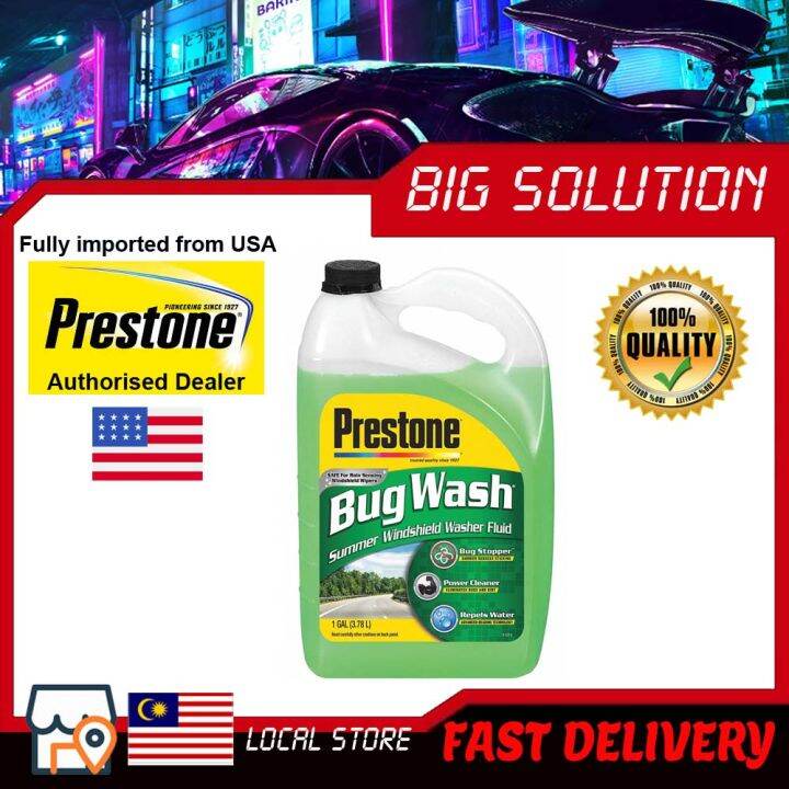 Prestone Windshield Windscreen Cleaner Washer Fluid Bug Wash 1 Gallon