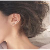 [SE424]ต่างหูเงินแท้ 92.5% ต่างหูเพชร CZ ear cuff ไฮโซมักๆ สำหรับคนแพ้ง่าย ไม่คัน ไม่ลอก 925 silver minimore บริการเก็บเงินปลายทาง