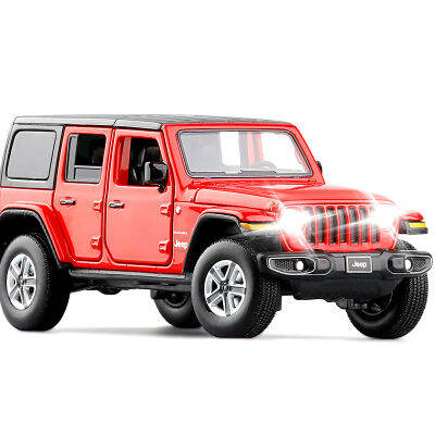 Jkm1/32 2020 Jeep Sahara Alloy Car Model Six-Open Steering Shock Absorber Sound And Light Off-Road Vehicle Box