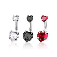 1pcs Zircon Crystal Belly Button Piercing Rings for Women Navel Ring Surgical Steel Barbell Heart Body Piercing Jewelry
