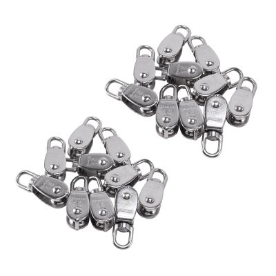 Crane Pulley Block M15 Lifting Crane Swivel Hook Single Pulley Block Hanging Wire Towing Wheel 40Pcs