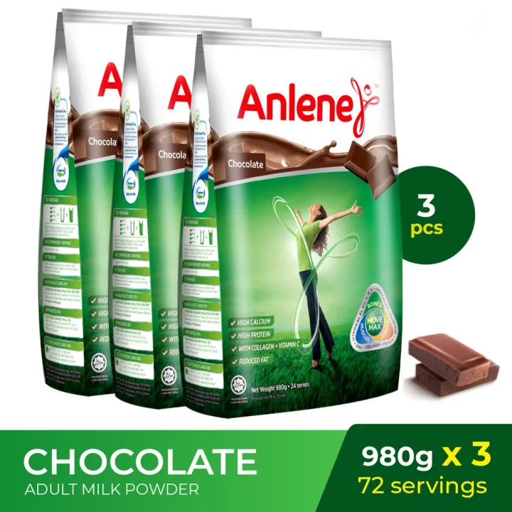 Anlene MoveMax Milk Powder Chocolate 980G x3 Lazada PH
