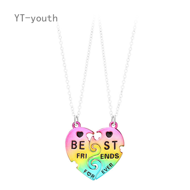 Fashion 2/3pcs/set Cute BFF Friendship Necklaces Cartoon Love Heart ...