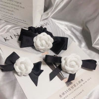 2021Korean Idol Jennie Rose Hair Bands Hair Clips Pins Korean Popular Hair Bow Accessories Elastic Hair Bands Spring Clip Wholesale