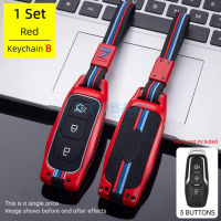 HushdgZinc Alloy Car Key Case สมาร์ทรีโมทคอนล Fobs Protector พวงกุญแจสำหรับ Ford Edge Mondeo Galaxy S-Max 2015 2016 2017 2018Kouh