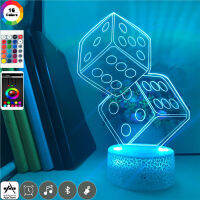 Unique Atmosphere Desk Lamp Dice Night Light for Gaming Room Club Decoration Smart Phone Control Nightlight with Touch Switch